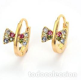 Joyeria: Pendientes chapados en oro con circonitas. - Foto 3