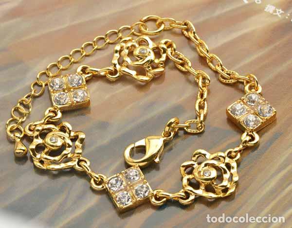 Joyeria: pulsera chapada en oro con circonitas. - Foto 2