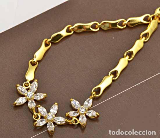 Joyeria: pulsera chapada en oro con circonitas. - Foto 1