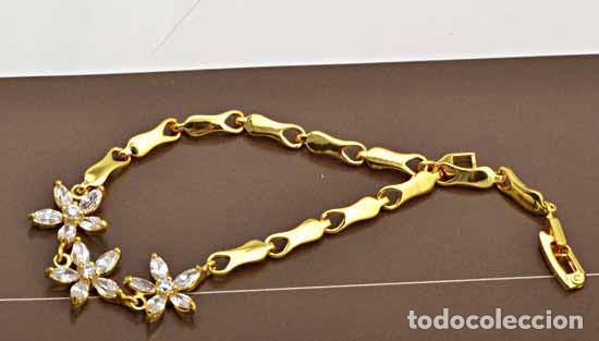 Joyeria: pulsera chapada en oro con circonitas. - Foto 2