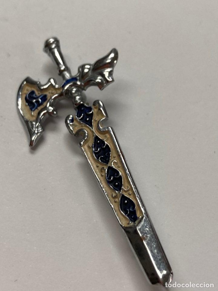 Joyeria: Broche antiguo a rodiado con esmalte azul /B97 - Foto 3