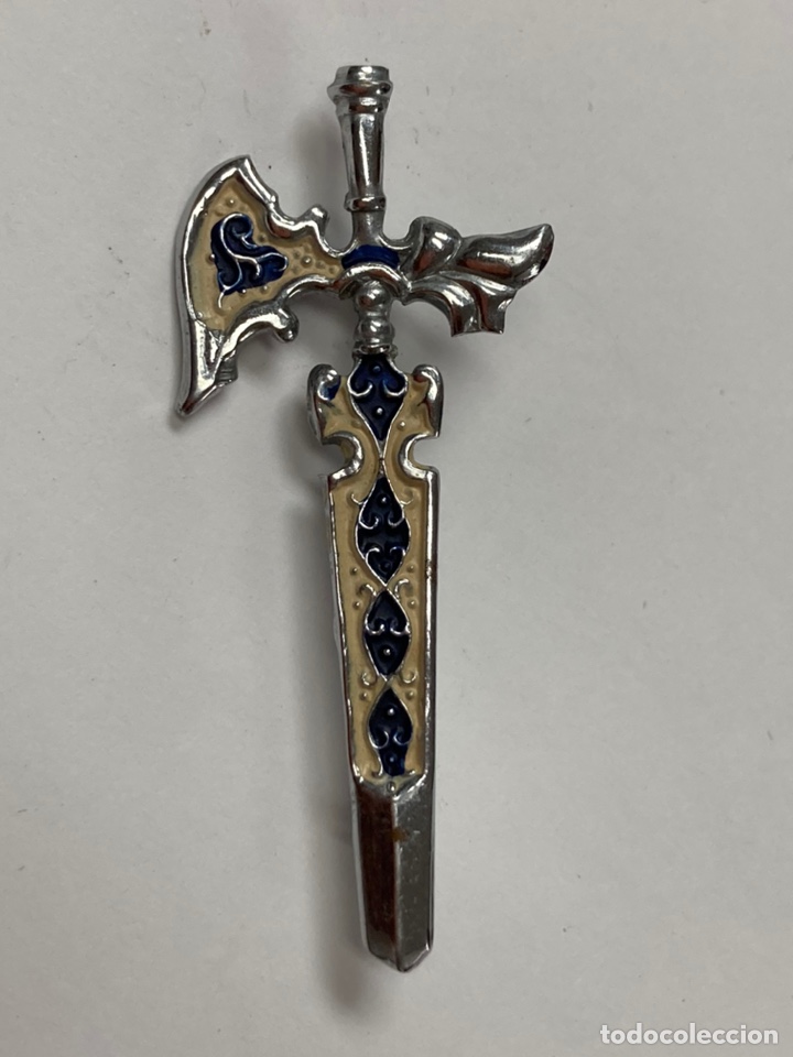 Joyeria: Broche antiguo a rodiado con esmalte azul /B97 - Foto 4