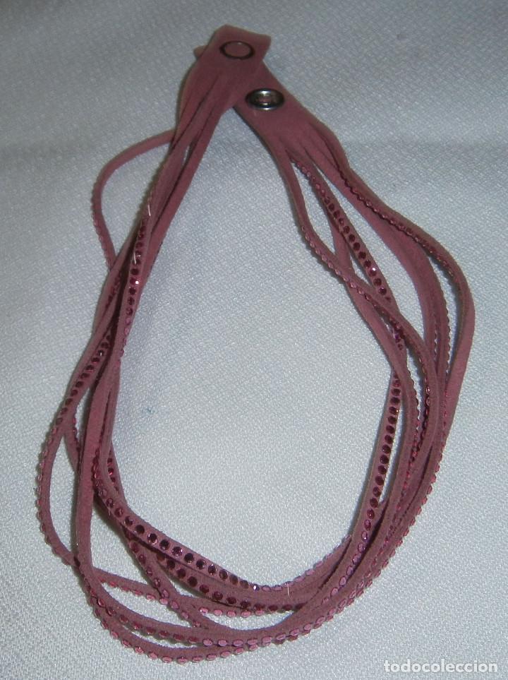 Joyeria: gargantilla tiras de ante con piedrecitas