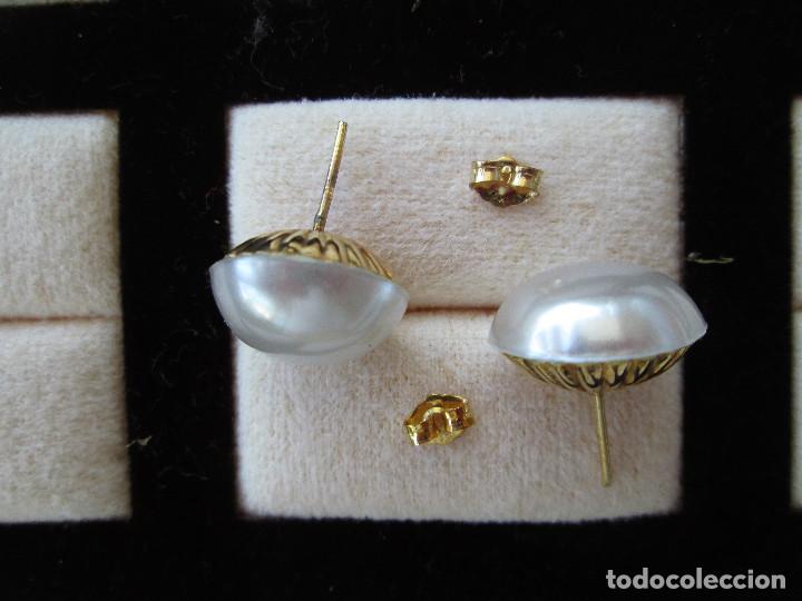 Joyeria: PENDIENTES CHAPADO EN ORO CON PERLAS - Foto 4