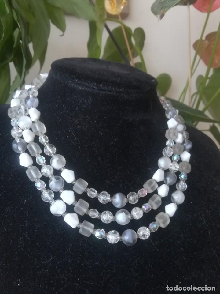 Joyeria: collar a&ntilde;os 50, vintage cristal y opalina - Foto 1