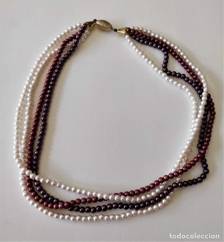 Joyeria: Collar perlas de varias vueltas,blanco,lila y granate - Foto 1