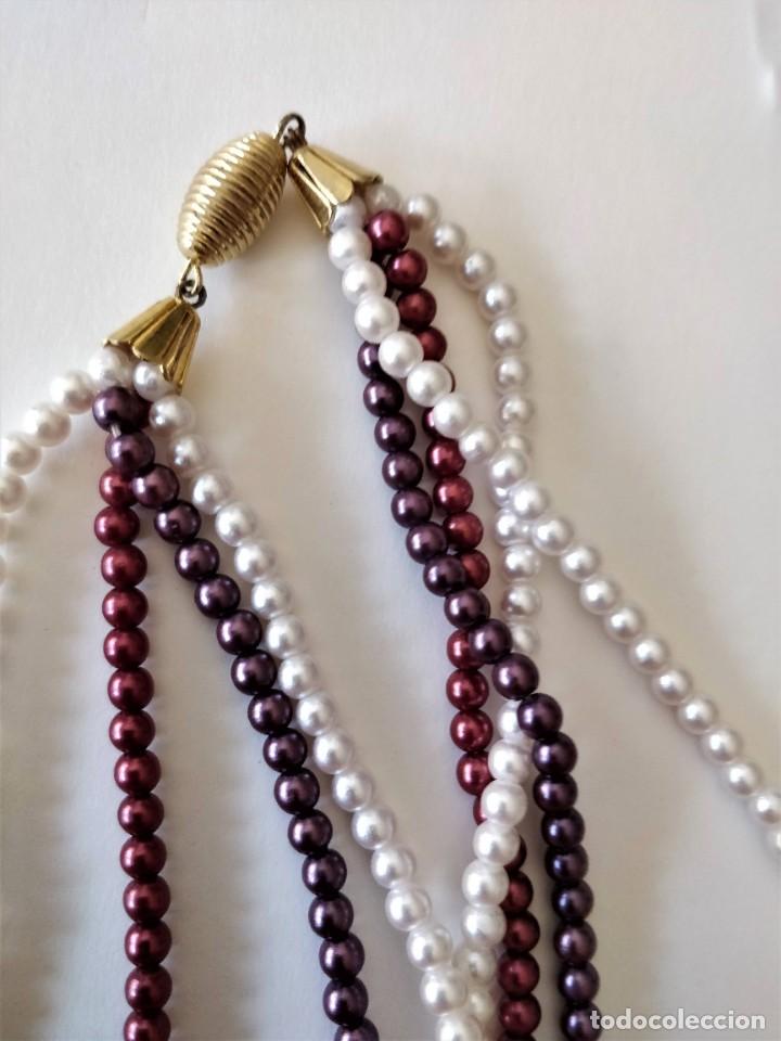 Joyeria: Collar perlas de varias vueltas,blanco,lila y granate - Foto 2