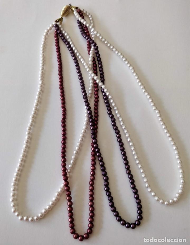 Joyeria: Collar perlas de varias vueltas,blanco,lila y granate - Foto 3