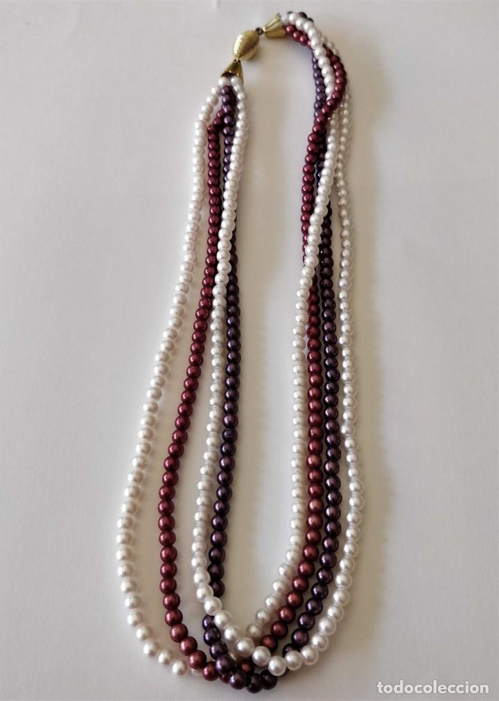 Joyeria: Collar perlas de varias vueltas,blanco,lila y granate - Foto 4