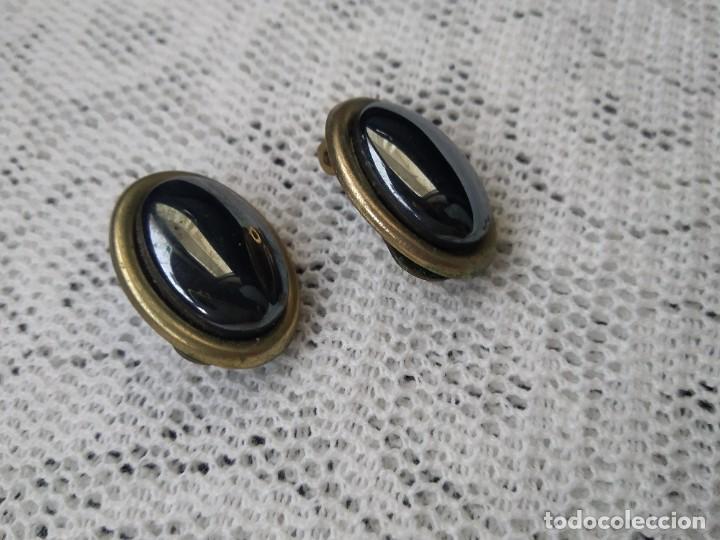 Joyeria: Pendientes negros ovalados clip - Foto 2