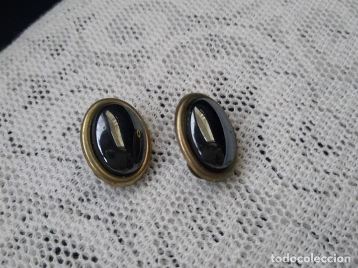 Joyeria: Pendientes negros ovalados clip - Foto 4
