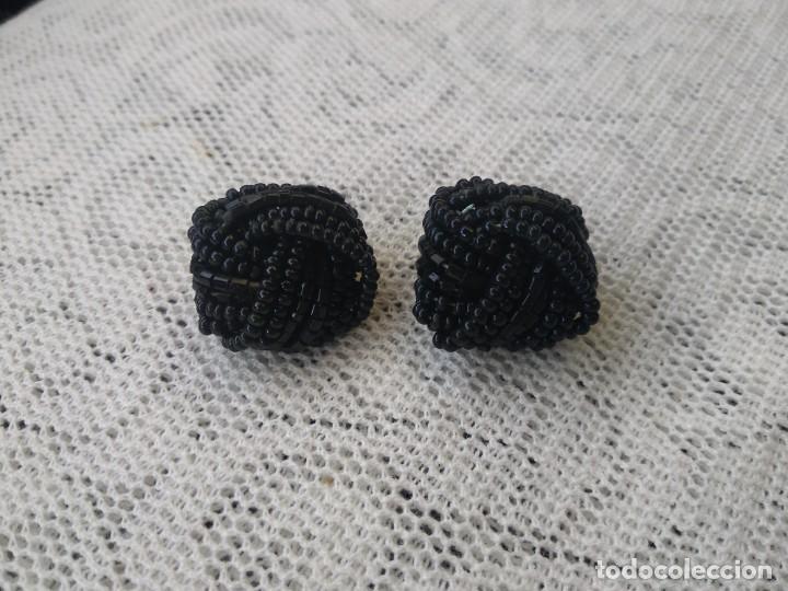 Joyeria: Pendientes clip perlitas negras vintage - Foto 1