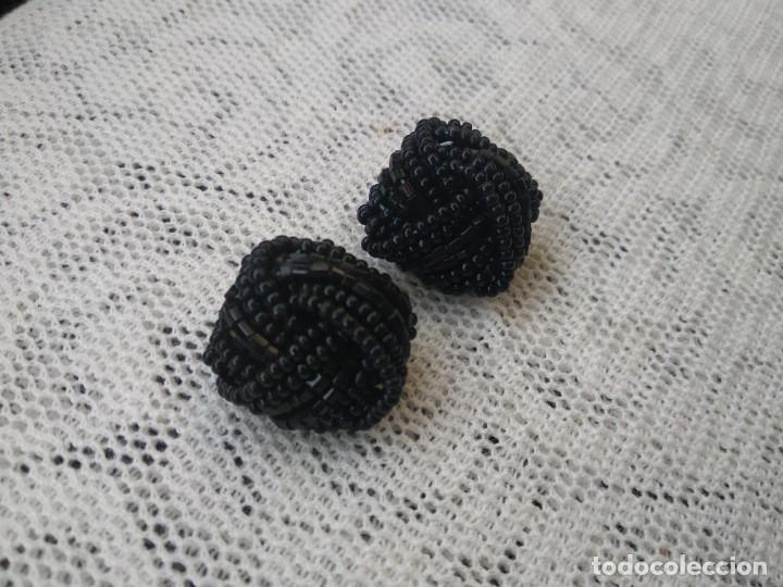 Joyeria: Pendientes clip perlitas negras vintage - Foto 4
