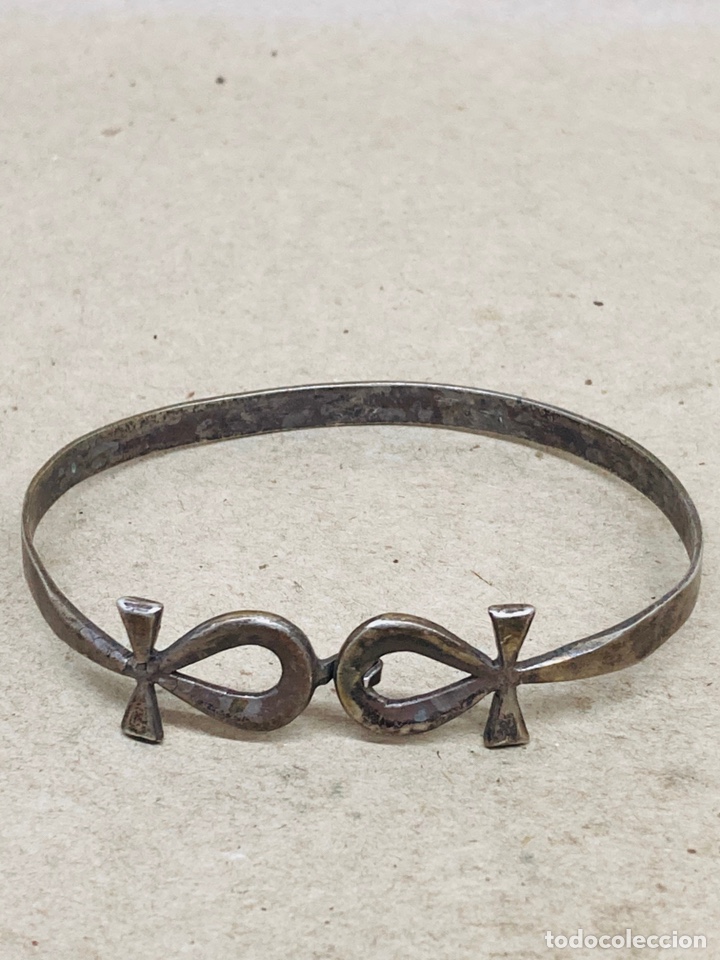 Schmuck: Pulsera de plata antigua 2 cruzes de la vida