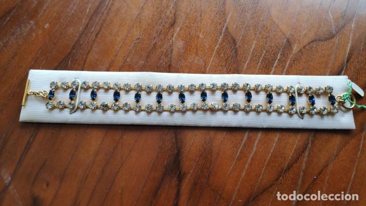 Joyeria: PULSERA DORADA CON PIEDRAS BLANCAS Y AZULES - Foto 4