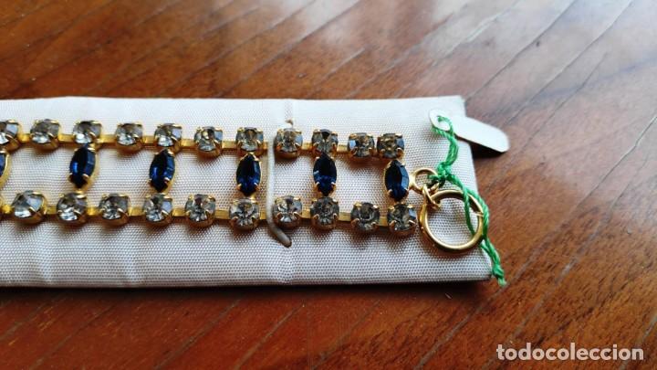 Joyeria: PULSERA DORADA CON PIEDRAS BLANCAS Y AZULES - Foto 5