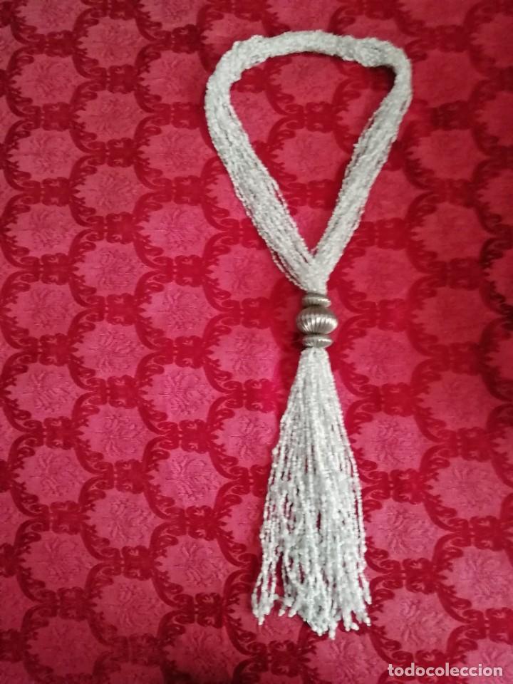 Joalharia: Antiguo collar cristal piedra y metal 59 cm largo