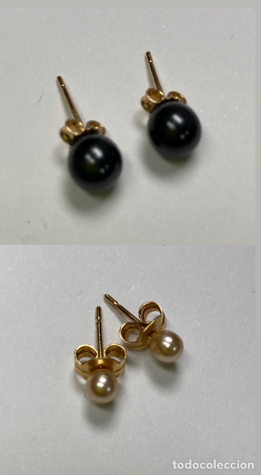 Joyeria: Par pendientes chapados oro - Foto 1