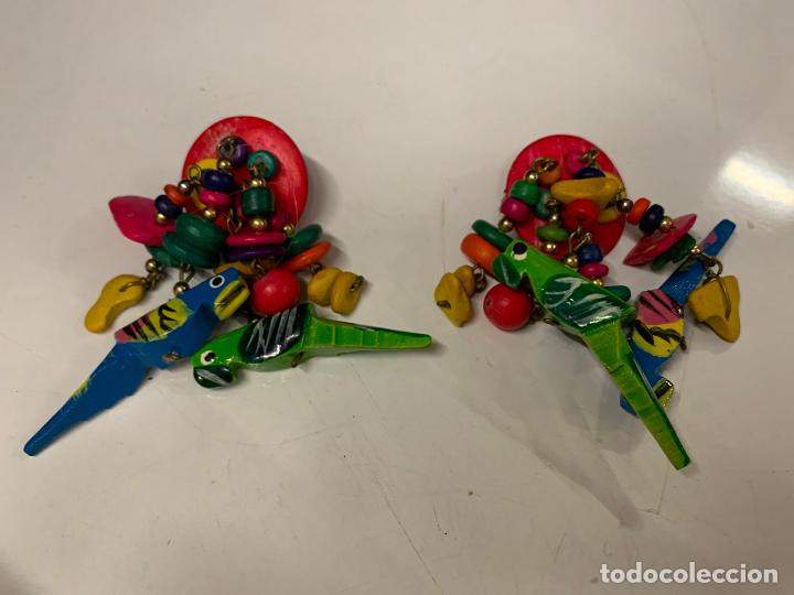 Joyeria: Espectaculares pendientes en madera tallada. Miden aprox 7cms de largo - Foto 1