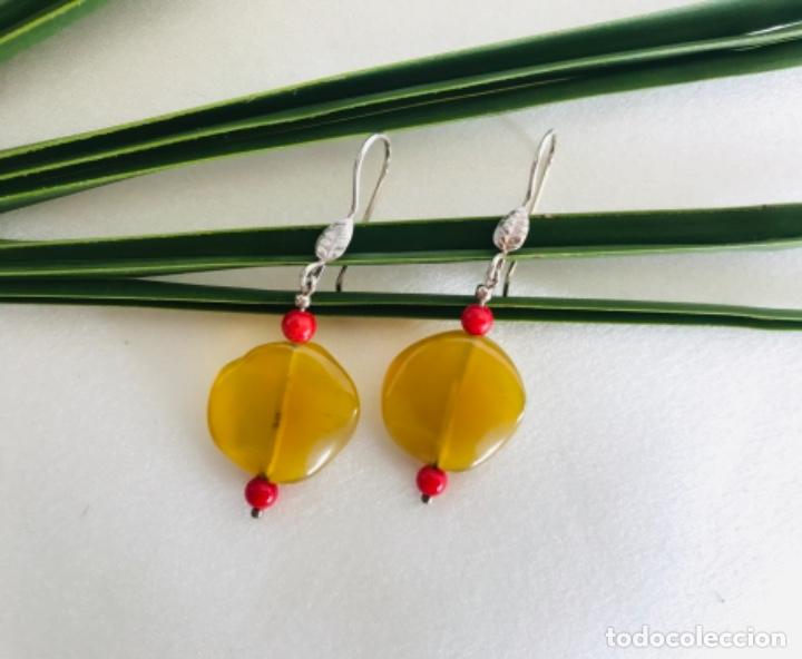 Schmuck: Pendientes de plata de ley, piedras, dise&ntilde;o de autor
