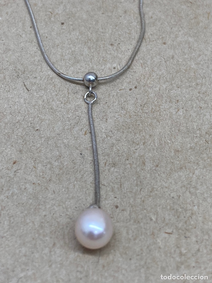 Joyeria: Gargantilla de plata y perla colgante - Foto 2