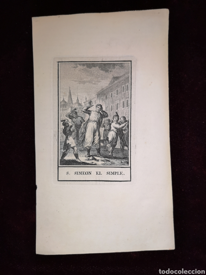 Gioielleria: SAN SIMEON EL SIMPLE - GRABADO ANTIGUO - 10 X 17 CM - IMAGEN - 6 X 9.50 CM
