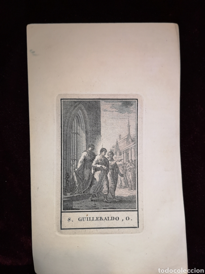 Gioielleria: SAN GUILLEBALDO - GRABADO ANTIGUO - 10 X 17 CM - IMAGEN - 6 X 9.50 CM
