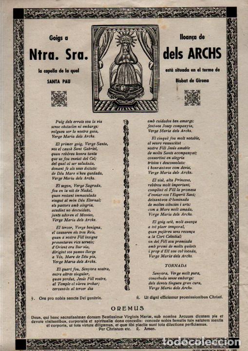 Joalharia: GOIGS DE NTRA. SRA. DELS ARCHS DE SANTA PAU (IMP. BONET, 1963)