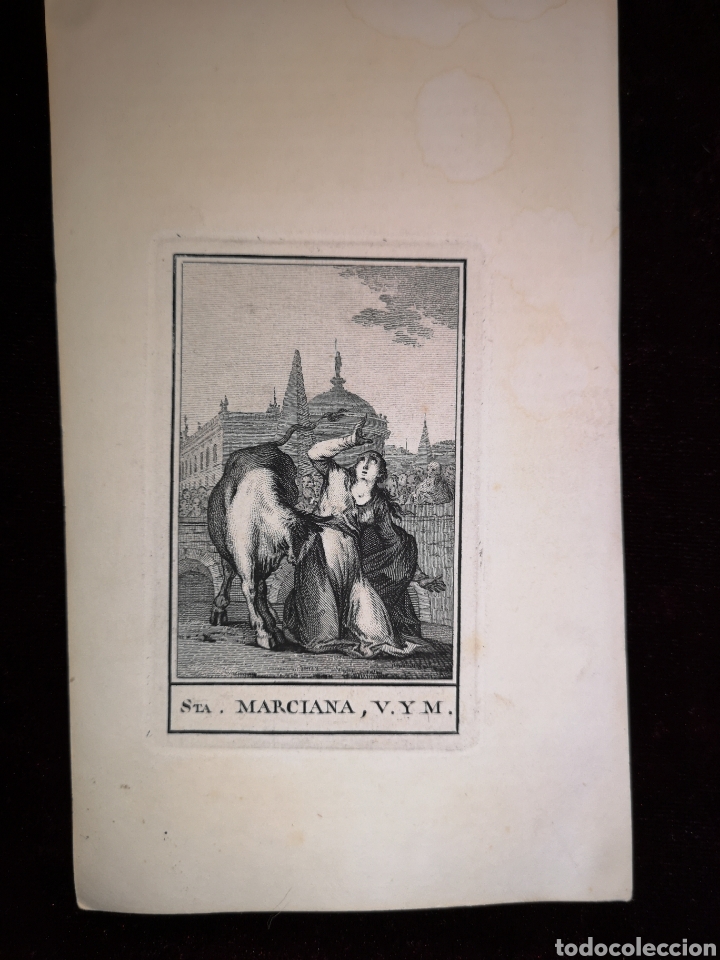 Schmuck: STA. MARCIANA, V. Y M. - GRABADO ANTIGUO - 10 X 17 CM - IMAGEN - 6 X 9.50 CM
