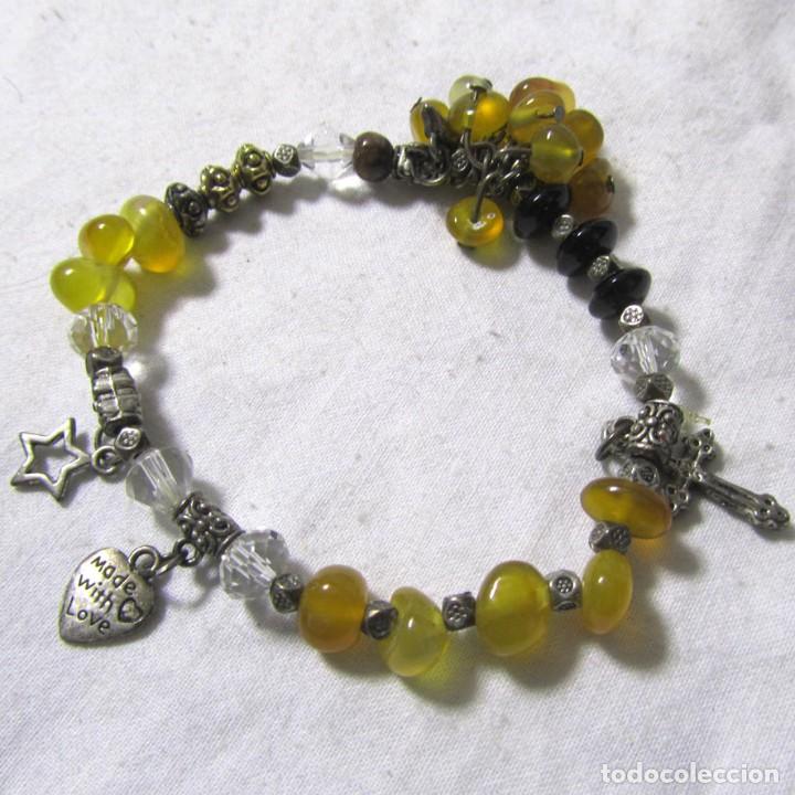 Gioielleria: Pulsera Made with love con goma el&aacute;stica, metal y vidrio