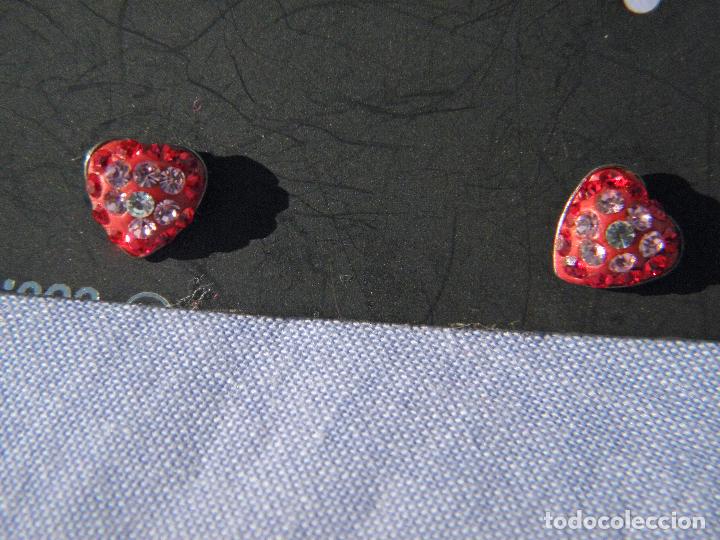 Joyeria: Pendientes coraz&oacute;n con cristales brillantes - Foto 1