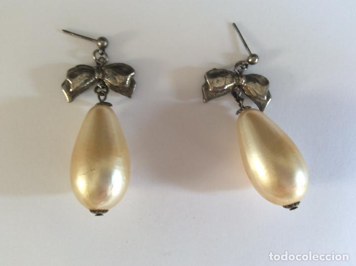 Joyeria: Par de pendientes vintage con perlas - Foto 2