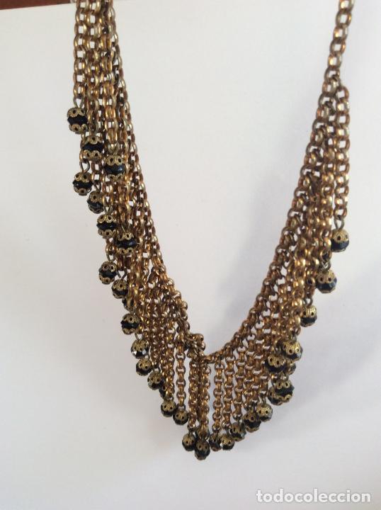 Joyeria: Collar vintage con cristales negros - Foto 4