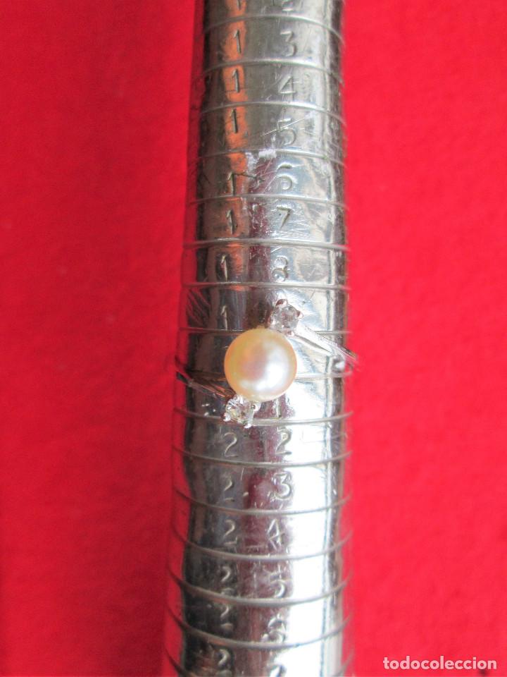 Joyeria: ANILLO DE PLATA MACIZA CON PERLA Y CIRCONITAS - SIN ESTRENAR - Foto 4