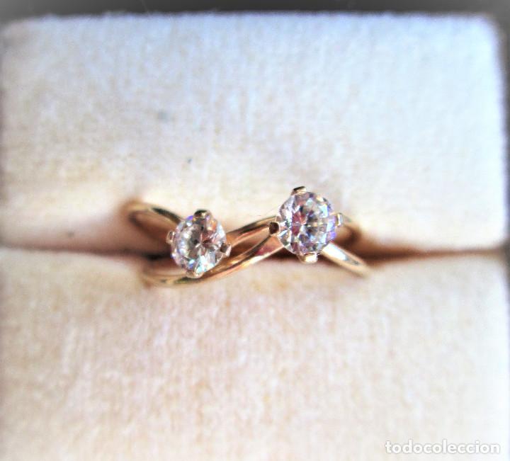 Joyeria: ANILLO CHAPADO EN ORO CON CIRCONITAS - SIN ESTRENAR - Foto 1