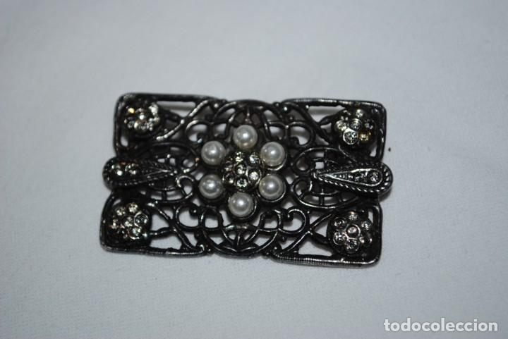 Joyeria: BROCHE DE PLATA CON PERLAS . - Foto 2