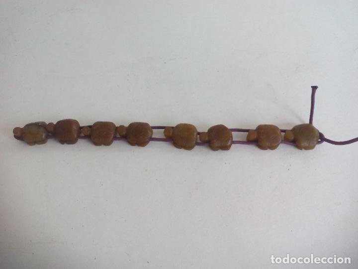 Gioielleria: PULSERA CON TORTUGAS, DE MARMOL, PIEDRA VERDE O SIMILAR. 22 CM