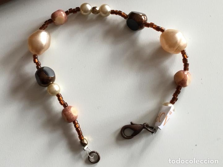 Joyeria: PULSERA DE PERLA BARROCA Y CRISTAL ESMALTADO vintage. a&ntilde;os 70