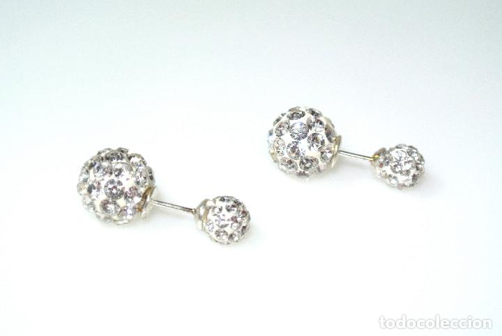 Joyeria: Pendientes doble bola de cristal, Nuevos - Foto 1