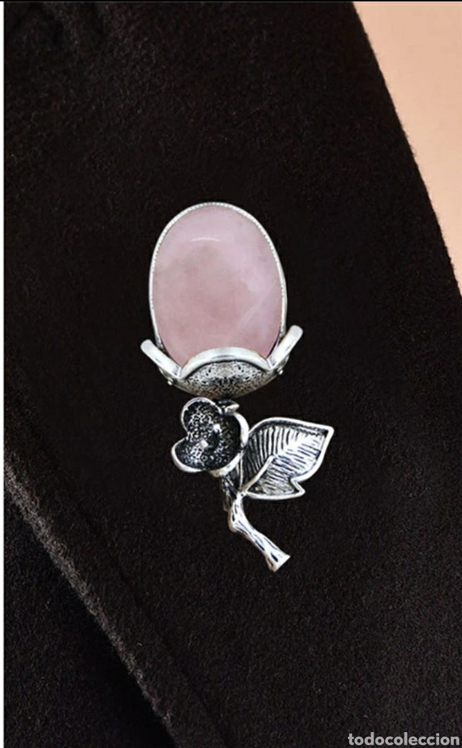 Joyeria: Broche Piedra Cuarzo Rosa ENV&Iacute;O GRATIS!! - Foto 3