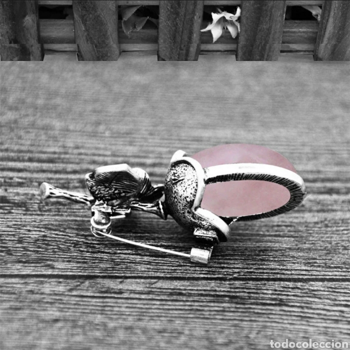 Joyeria: Broche Piedra Cuarzo Rosa ENV&Iacute;O GRATIS!! - Foto 4