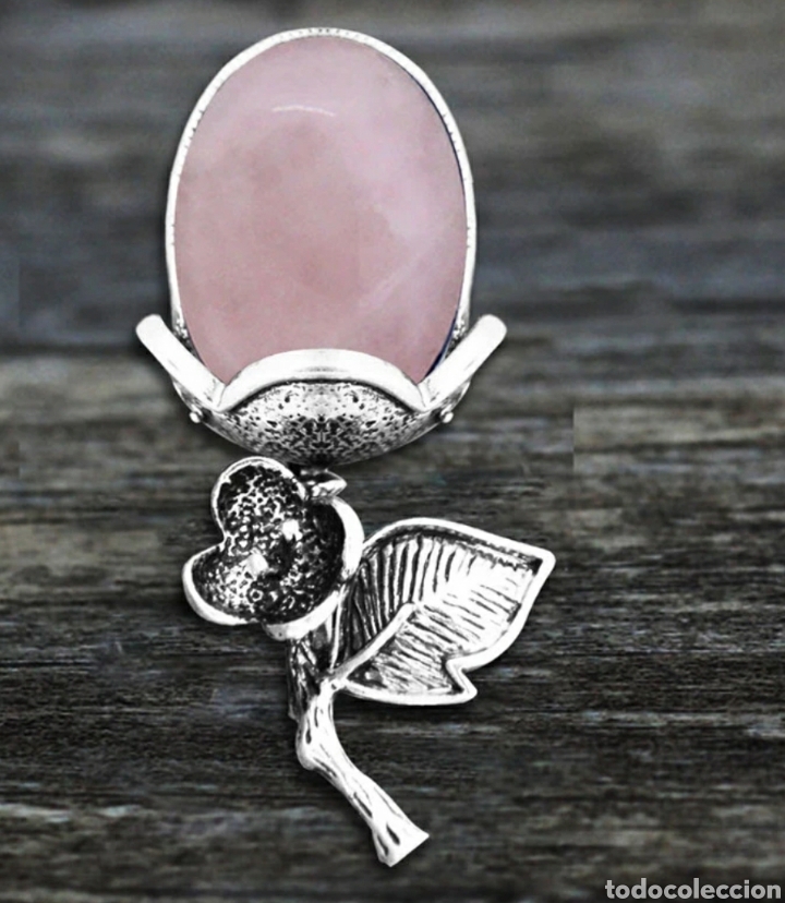 Joyeria: Broche Piedra Cuarzo Rosa ENV&Iacute;O GRATIS!! - Foto 1