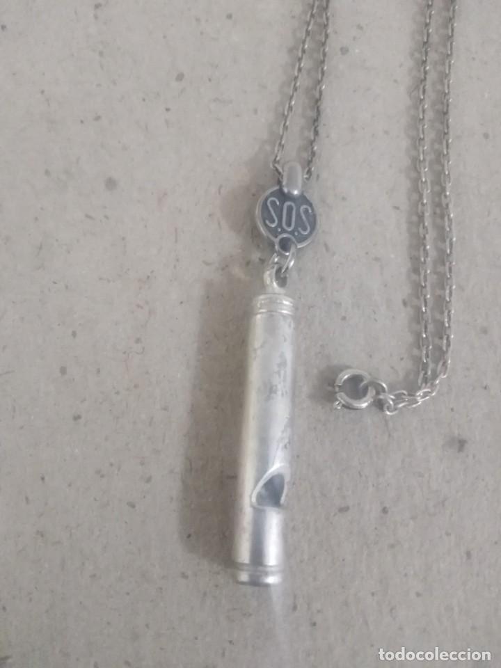 Joyeria: SILBATO DE SOCORRO CON CADENA PLATEADO. M. 23 - Foto 2