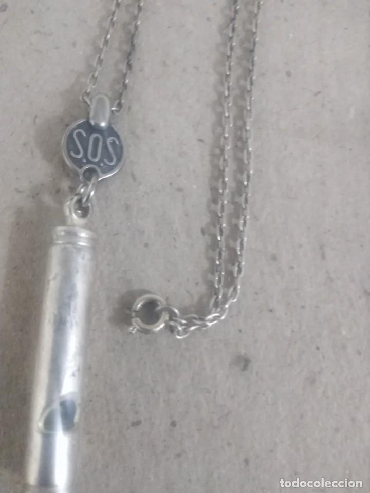 Joyeria: SILBATO DE SOCORRO CON CADENA PLATEADO. M. 23 - Foto 7