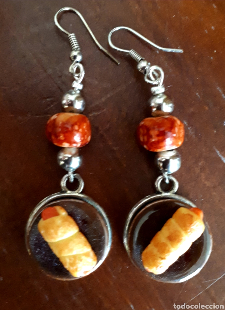Gioielleria: Pendientes frankfurt salsicha perrito caliente plato porcelana Colecci&oacute;n Yummy de Janil