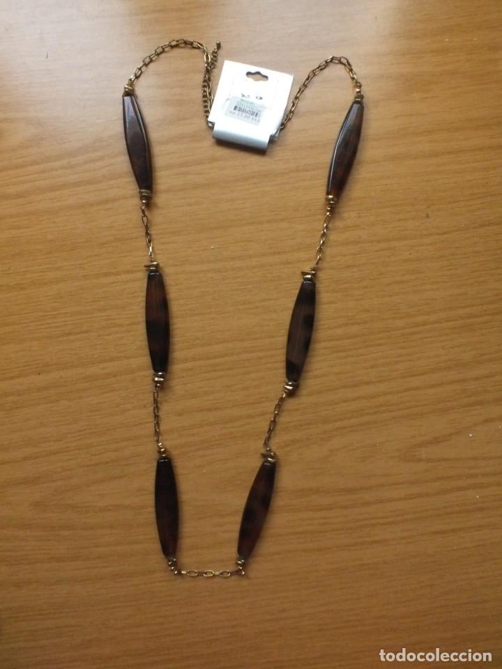 Joyeria: COLLAR LARGO ANTIGUO CON ABALORIOS SIMIL CAREY - Foto 2