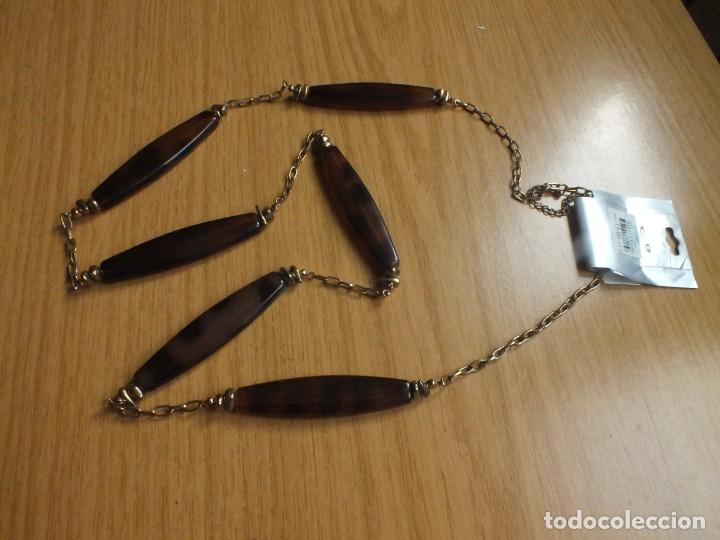 Joyeria: COLLAR LARGO ANTIGUO CON ABALORIOS SIMIL CAREY - Foto 3