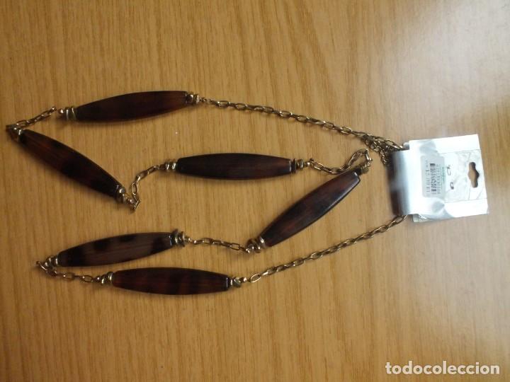 Joyeria: COLLAR LARGO ANTIGUO CON ABALORIOS SIMIL CAREY - Foto 4