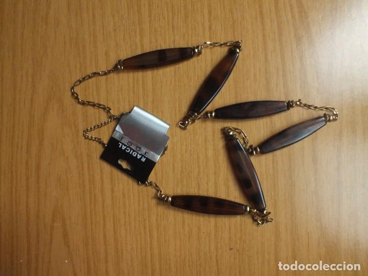 Joyeria: COLLAR LARGO ANTIGUO CON ABALORIOS SIMIL CAREY - Foto 5