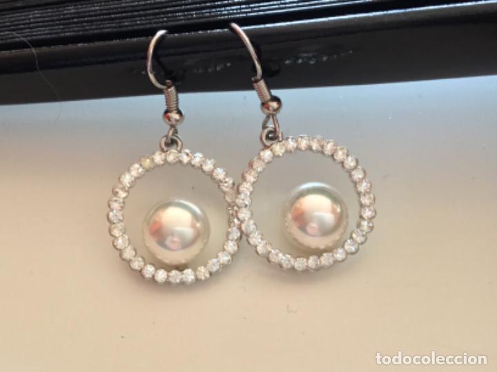 Joyeria: PENDIENTES CON PERLA Y STRASS. CIERRE DE GANCHO. PERLA DE MALLORCA - Foto 1